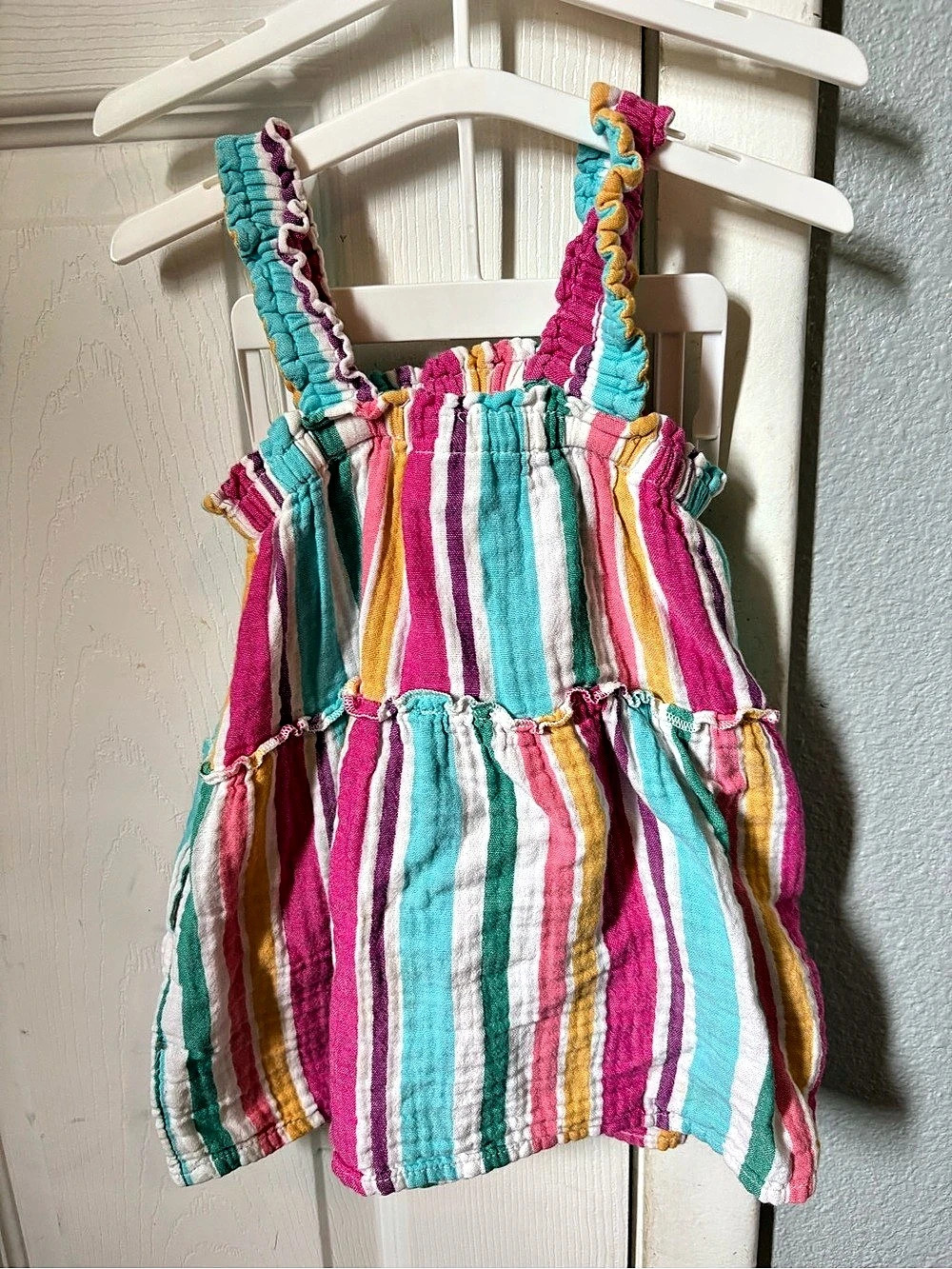 Cat & Jack Striped Dress Pink & Turquoise Baby 18M
